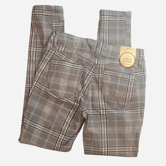 Sabrina Lauren Dress Pants Ankle Cut White/Charcoal Rose color size 6 - Picture 3 of 6